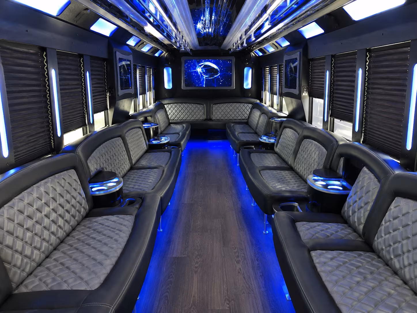 Edison Bachelor & Bachelorette Transportation party bus interior