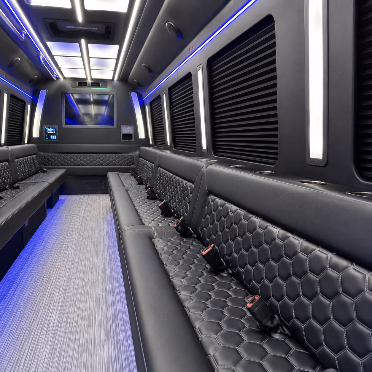 Edison Concert & Music Festival Transportation party bus interior