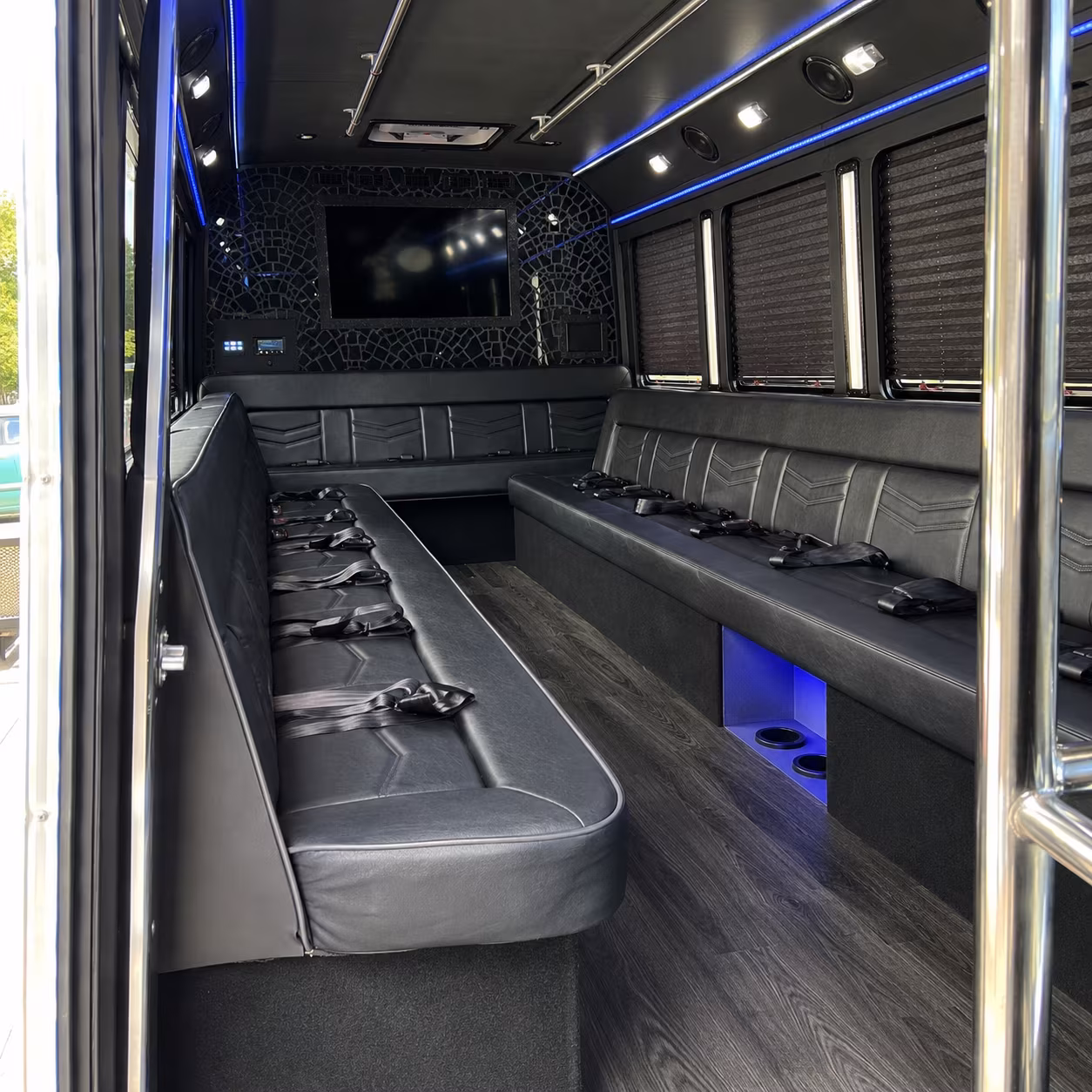 Edison Private Event Transportation party bus exterior