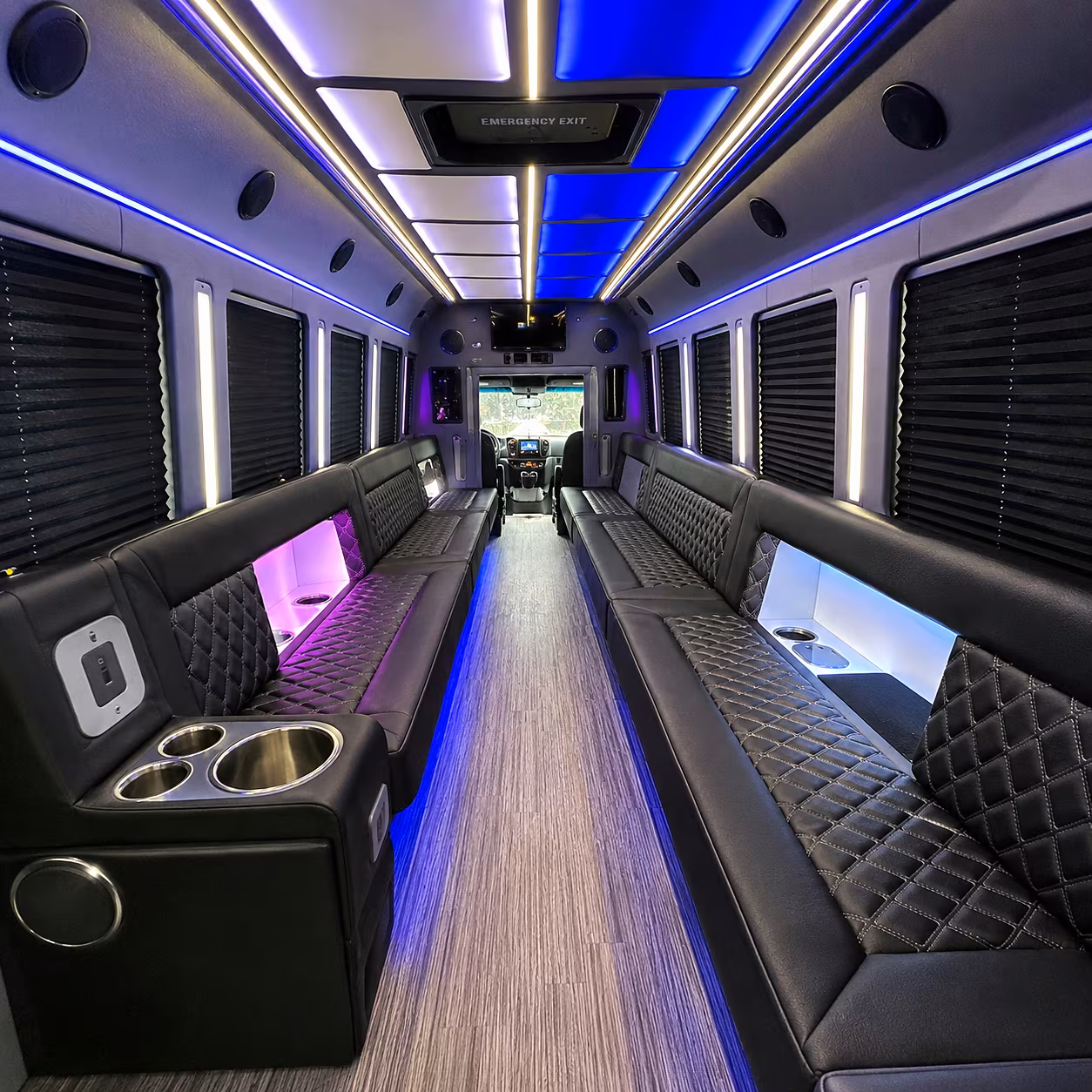 Edison Private Event Transportation party bus interior