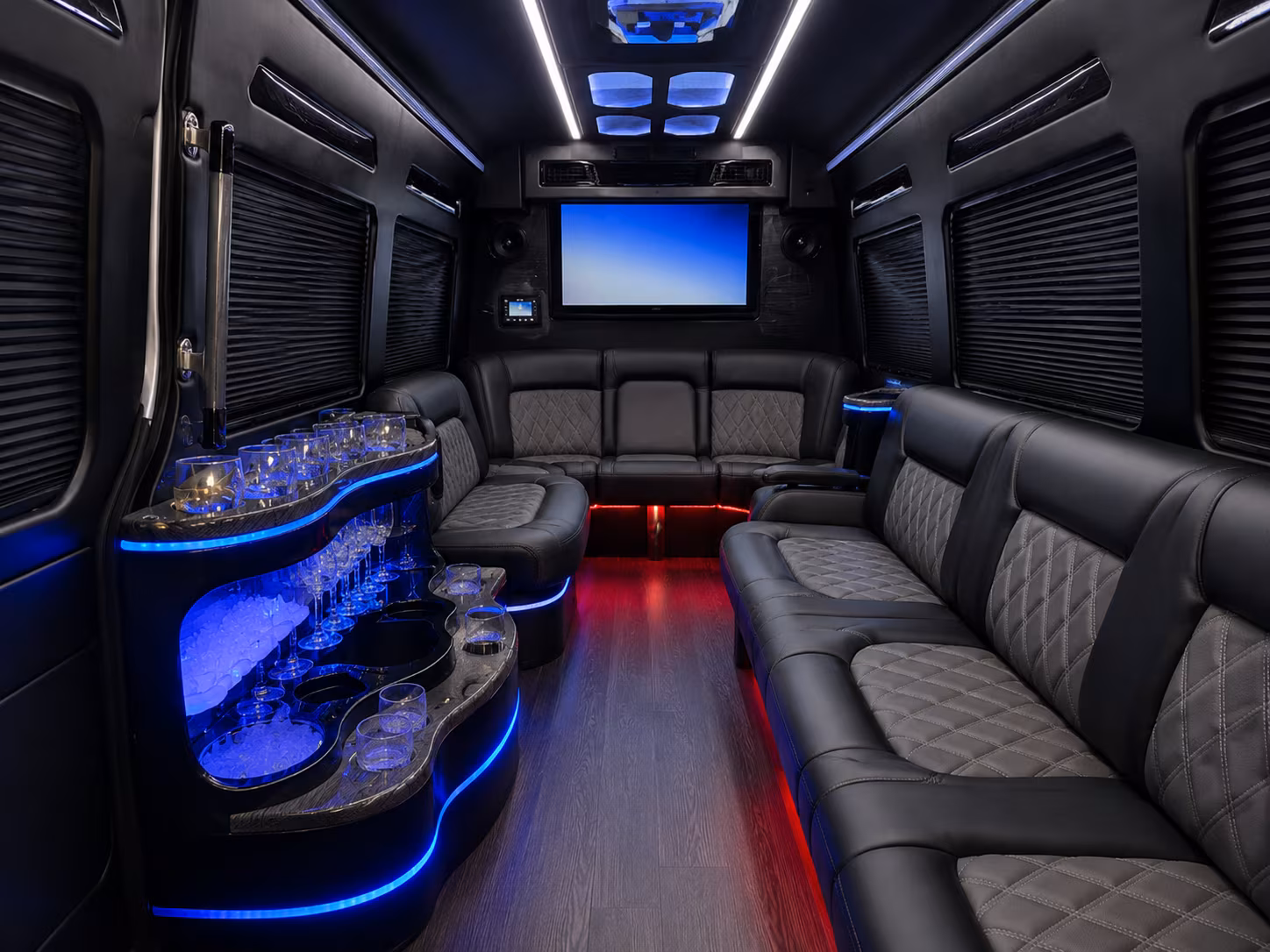 Edison School Event Transportation party bus exterior