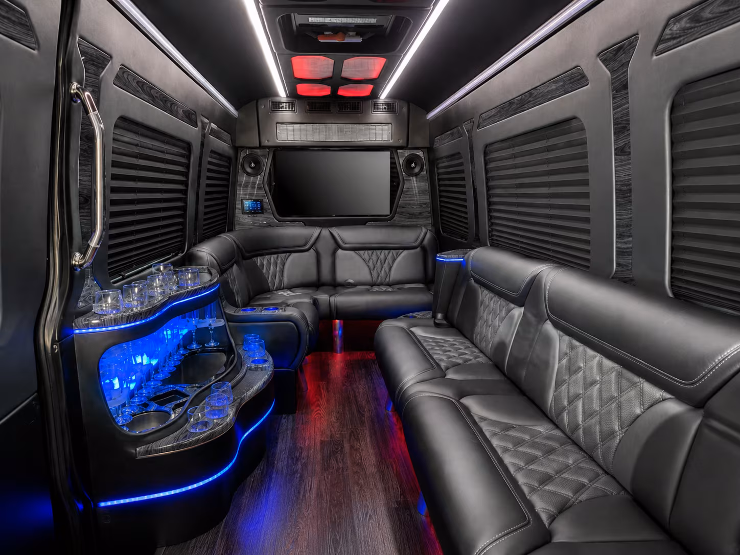 Edison School Event Transportation party bus exterior