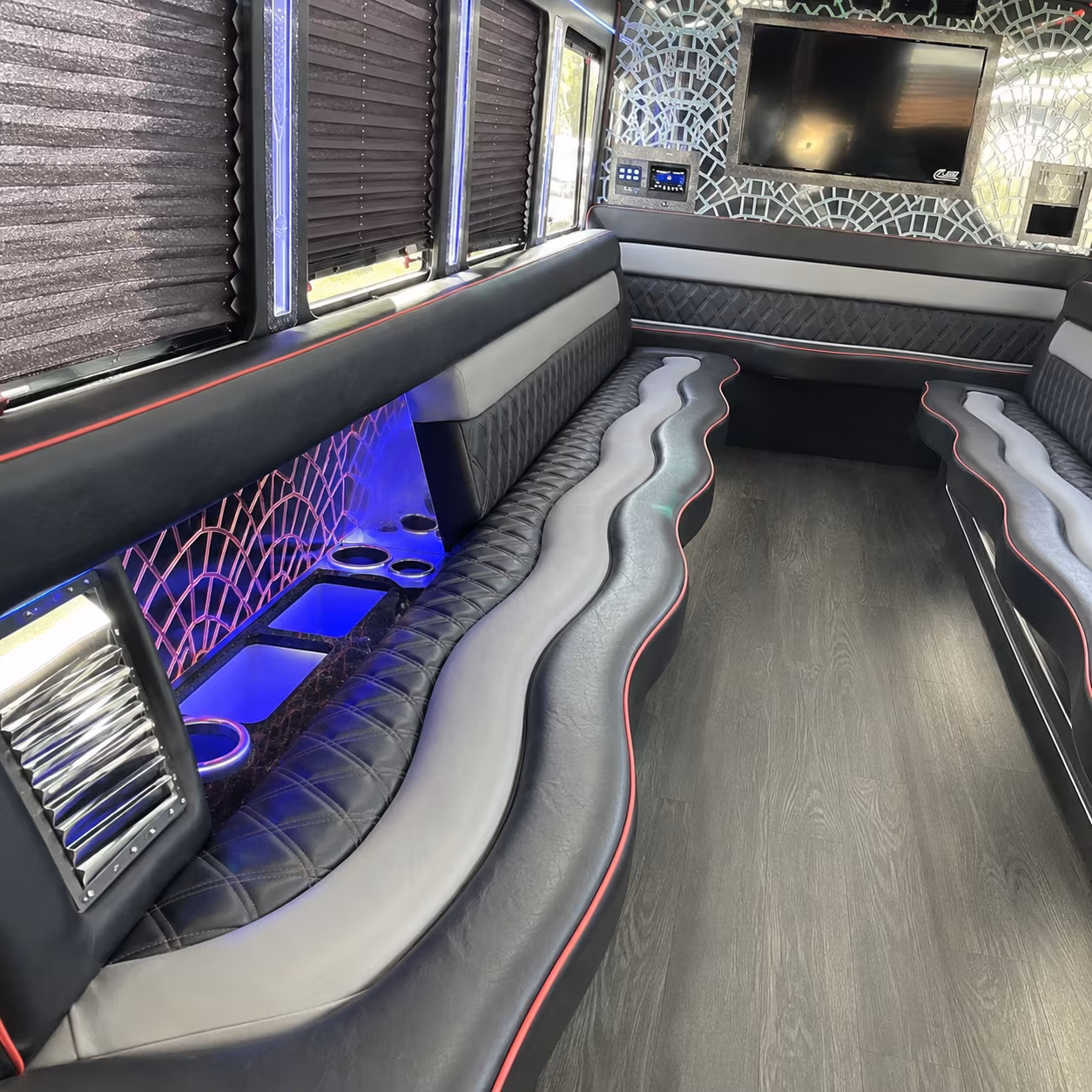Edison Sporting Event Transportation party bus interior