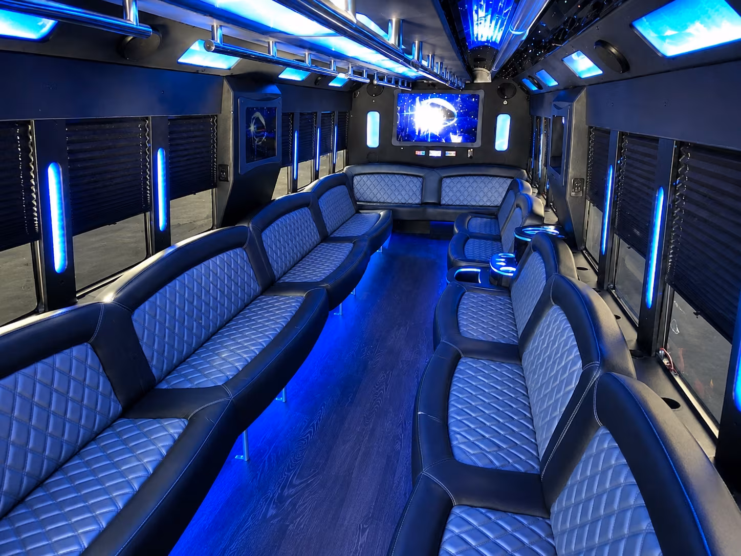 Edison Sporting Event Transportation party bus exterior