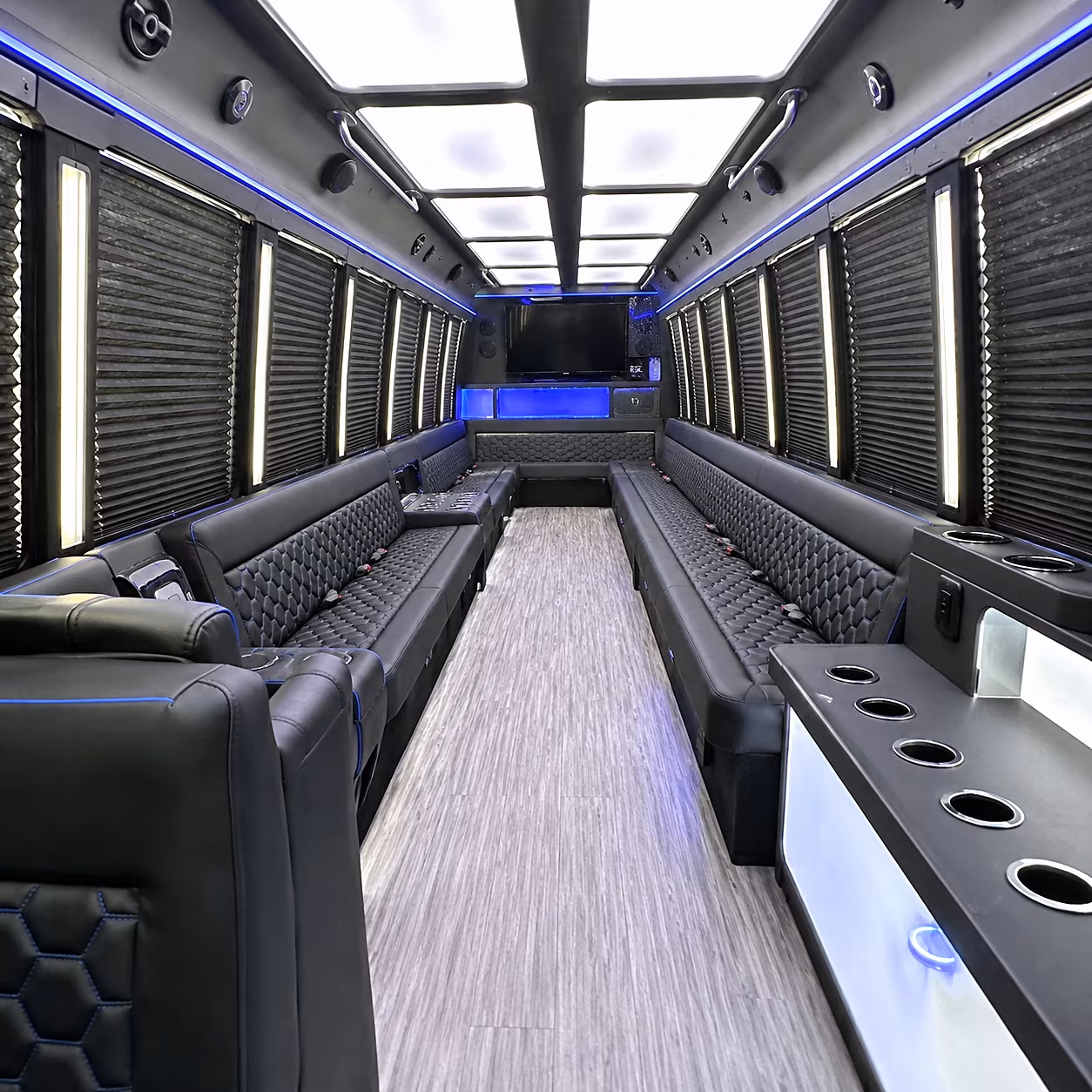 Edison Wedding Transportation party bus interior