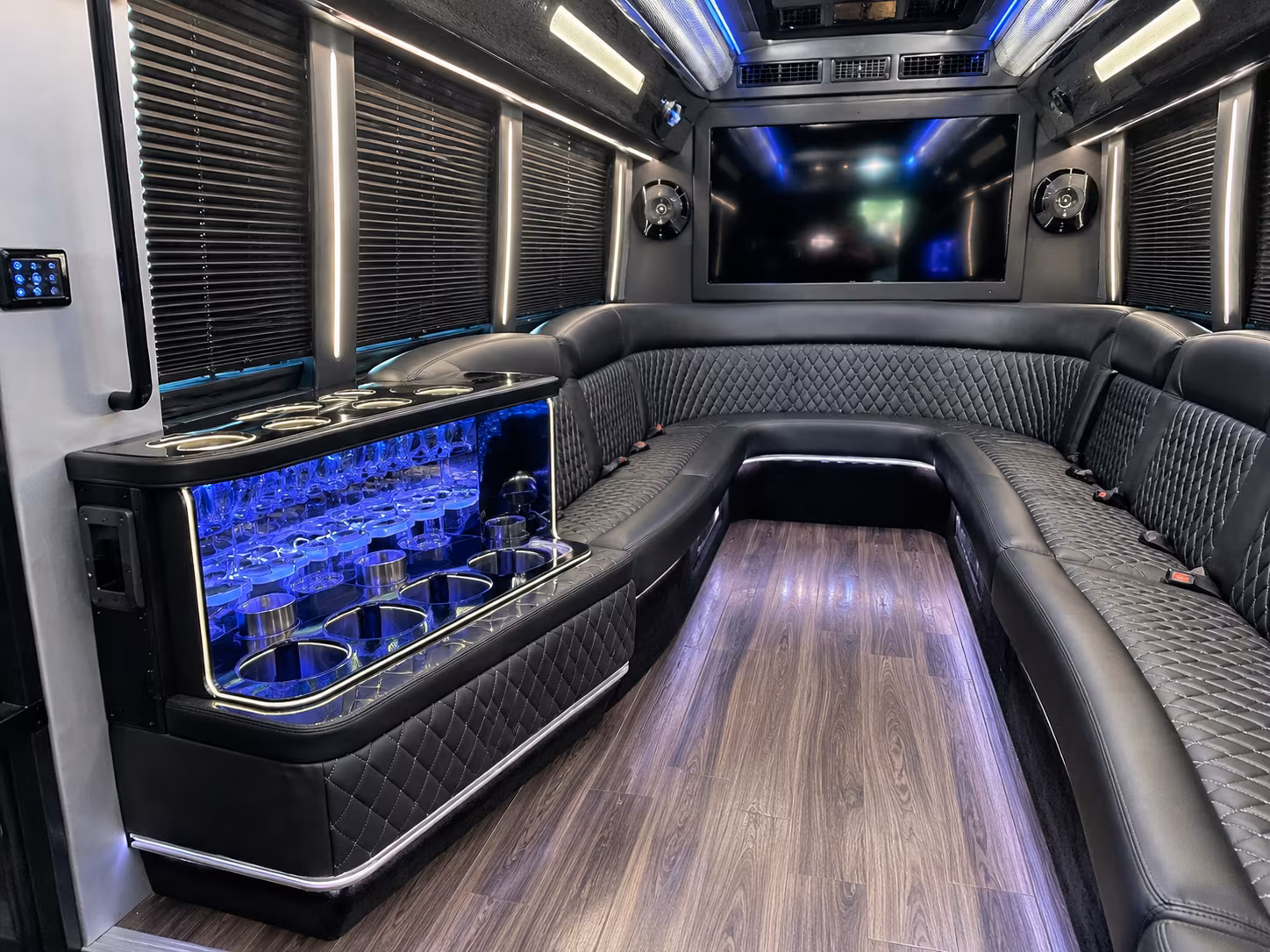 Edison Wedding Transportation party bus interior