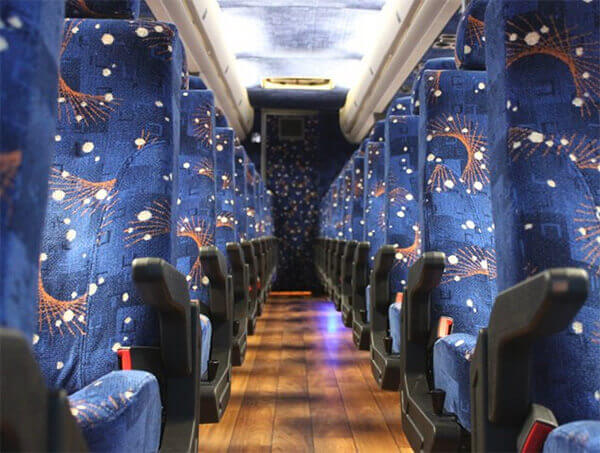 Cherry Hill 50 passenger Charter Bus Interior