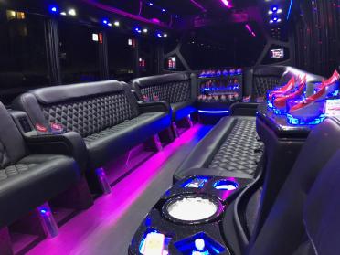 Elizabeth 15 Passenger Party Bus Interior