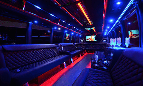 Jersey City 30 Passenger Party Bus Black Interior