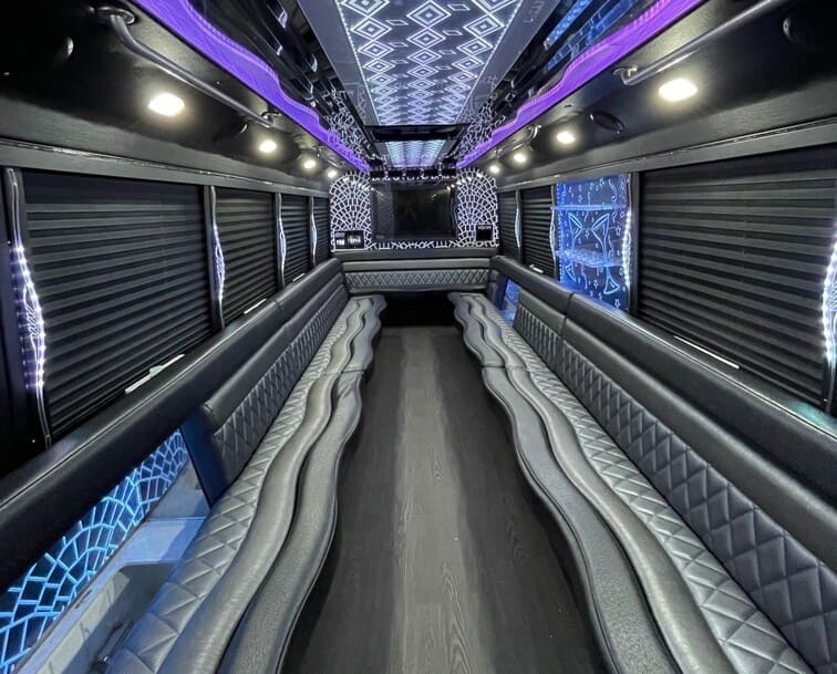 Edison 30 Passenger Party Bus White Interior