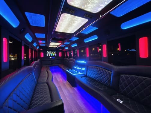 Newark 35 Passenger Party Bus Interior